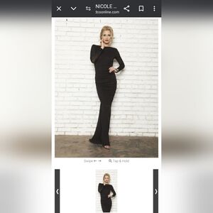 Backless long sleeve dress with a train